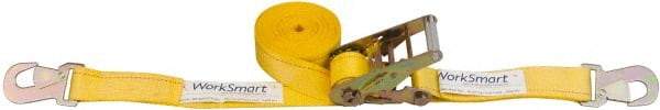Value Collection - 27' Long x 2" Wide, 3,300 Lb Basket Capacity, 1,600 Lb Vertical Capacity, 1 Ply, Polyester Web Sling - Yellow - Eagle Tool & Supply