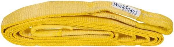 Value Collection - 20' Long x 3" Wide, 27,000 Lb Basket Capacity, 1 Ply, Polyester Web Sling - Yellow - Eagle Tool & Supply