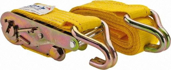 Value Collection - 15' Long x 2" Wide, 1,650 Lb Basket Capacity, 1 Ply, Polyester Web Sling - Yellow - Eagle Tool & Supply