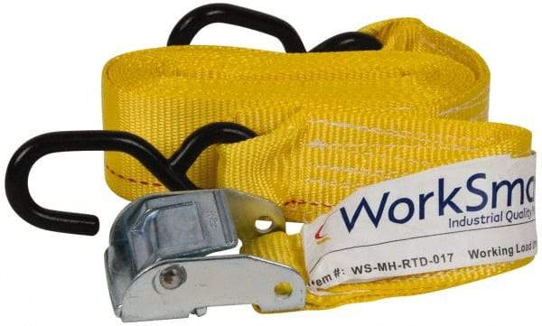 Value Collection - 15' Long x 2" Wide, 1,200 Lb Basket Capacity, 1 Ply, Polyester Web Sling - Yellow - Eagle Tool & Supply