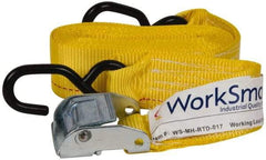 Value Collection - 15' Long x 2" Wide, 1,200 Lb Basket Capacity, 1 Ply, Polyester Web Sling - Yellow - Eagle Tool & Supply