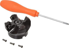 Kennametal - 50.04mm Cut Diam, 3/4" Arbor Hole, 6.6mm Max Depth of Cut, 45° Indexable Chamfer & Angle Face Mill - 4 Inserts, SEKT 1404... Insert, Right Hand Cut, 4 Flutes, Series KSSM - Eagle Tool & Supply