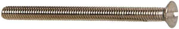 Value Collection - M4x0.70 Metric Coarse, 50mm OAL Slotted Drive Machine Screw - Oval Head, Grade 18-8 & A2 Stainless Steel, Uncoated, Without Washer - Eagle Tool & Supply