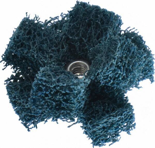 Standard Abrasives - 1-1/2" Diam Medium Density Cross Buff - 2 Plys, 8-32 Thread, Medium Grade, 20,000 Max RPM - Eagle Tool & Supply