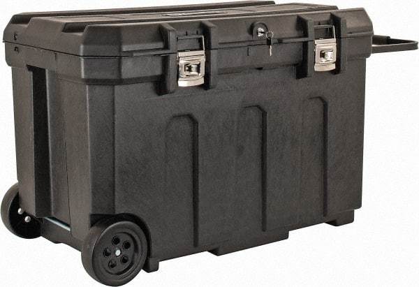 Stanley - 1 Tray Mobile Tool Chest - 23" Wide x 22-13/16" Deep x 23-1/4" High, Plastic, Black - Eagle Tool & Supply