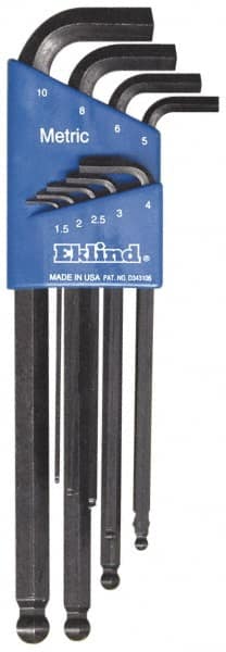 Eklind - 9 Piece L-Key Ball End Hex Key Set - Eagle Tool & Supply