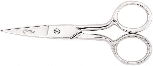 Clauss - 1" LOC, 6-3/4" OAL Straight Scissors - Steel Straight Handle, For Paper, Fabric - Eagle Tool & Supply