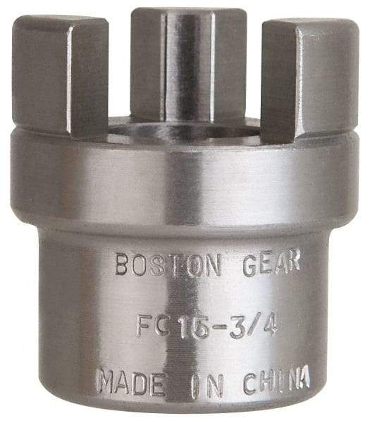 Boston Gear - 3/4" Max Bore Diam, FC15 Coupling Size, Flexible Half Coupling - 1-1/2" OD, 2.76" OAL, Steel - Eagle Tool & Supply
