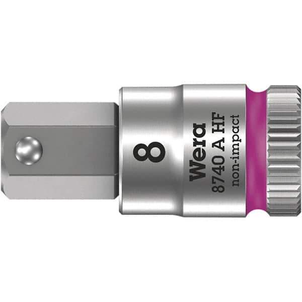 Wera - 1/4" Drive, 3/16" Hex Bit Socket - 3-3/4" OAL - Eagle Tool & Supply