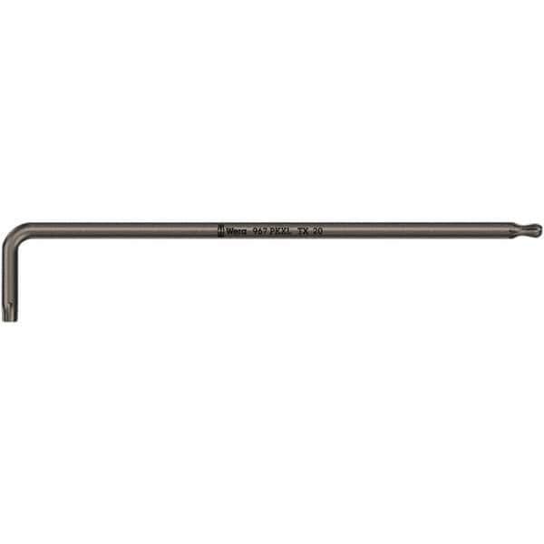 Wera - T30 Torx Key - L-Key Long Arm Handle, Black Oxide Finish, 195mm OAL - Eagle Tool & Supply