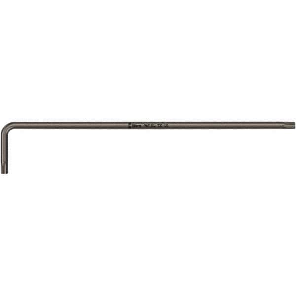 Wera - T10 Torx Key - L-Key Long Arm Handle, Black Oxide Finish, 112mm OAL - Eagle Tool & Supply