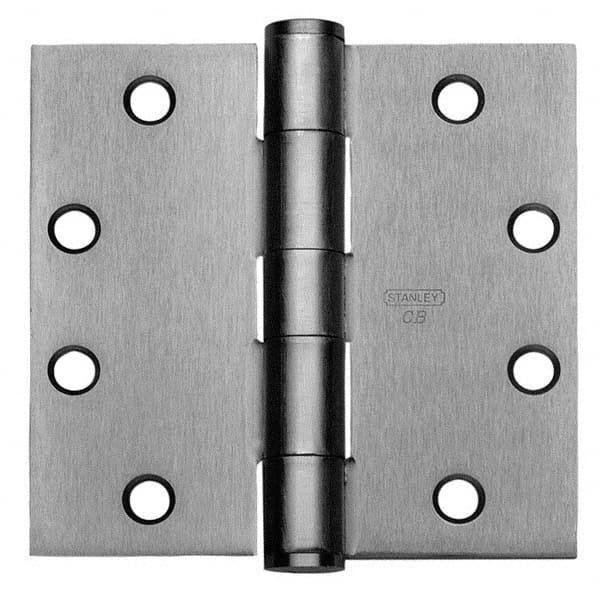 Stanley - 4-1/2" Long x 4-1/2" Wide Grade 1 304 Stainless Steel Full Mortise Ball Bearing Commercial Hinge - Eagle Tool & Supply