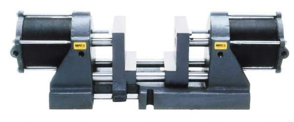 Heinrich - 6" Jaw Width, 8-3/4" Max Jaw Opening, 4-17/32" Throat Depth, Air Self Centering Vise - 3" Stroke Length, 26-1/2" OAL x 9" OAW x 8-7/8" OAH - Eagle Tool & Supply