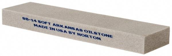 Norton - 4" Long x 1" Wide x 3/8" Thick, Novaculite Sharpening Stone - Rectangle, Extra Fine Grade - Eagle Tool & Supply
