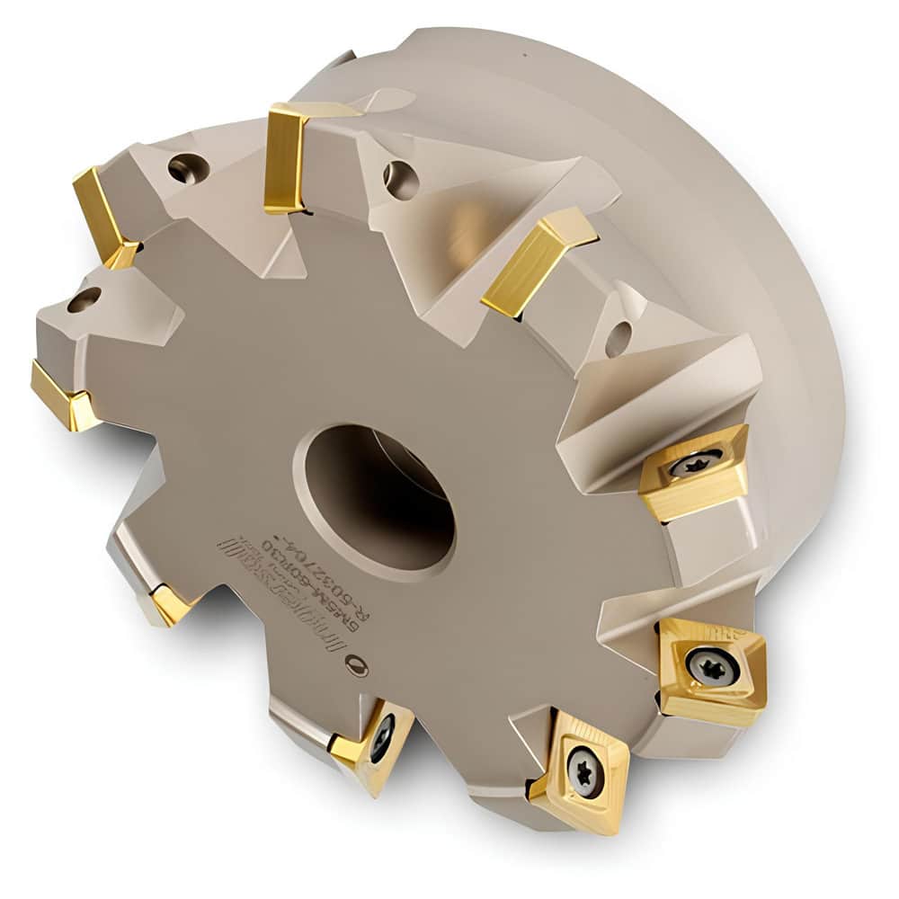 Indexable High-Feed Face Mills; Minimum Cutting Diameter: 2.8850 in; Maximum Cutting Diameter: 4.0000 in; Maximum Depth Of Cut: 0.3060 in; Arbor Hole Diameter (mm): 1.50; Compatible Insert Size Code: 1906; Maximum Ramping Angle: 2.1 ™; Series: 5M5M; Cutt