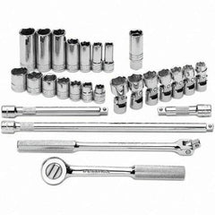 SK - 3/8" Drive Standard Deep Socket Set - 3/8 to 3/4", Inch Measurement Standard - Eagle Tool & Supply
