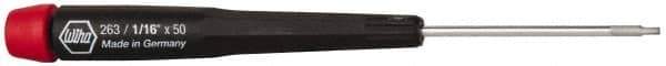 Wiha - 1/16" Precision Miniature Hex Driver - 1-31/32" Bade Length, Tapered Handle, 5-3/4" OAL - Eagle Tool & Supply