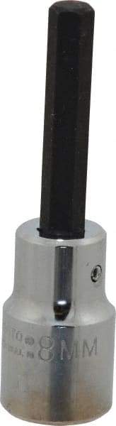 Proto - 1/2" Drive, 8mm Hex Bit Socket - 3-1/4" OAL - Eagle Tool & Supply