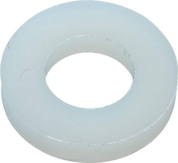 Made in USA - 1/4" Screw, Grade 6/6 Nylon Standard Flat Washer - 6.53mm ID x 1" OD, 2.36mm Thick - Eagle Tool & Supply