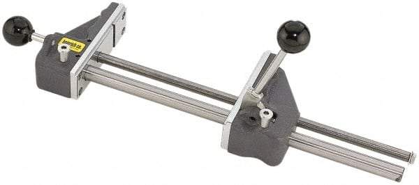 Heinrich - 12-3/4" Jaw Opening Capacity x 3" Throat Depth, Horizontal Drill Press Vise - 5-21/32" Wide x 1-3/4" High Jaw, Stationary Base, Standard Speed, 20-1/2" OAL x 1-3/4" Overall Height - Eagle Tool & Supply