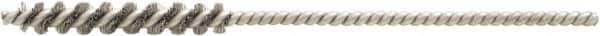 Brush Research Mfg. - 0.156" Diam Helical Stainless Steel Tube Brush - 0.003" Filament Diam, 1" Brush Length, 3" OAL, 0.072" Diam Shank - Eagle Tool & Supply