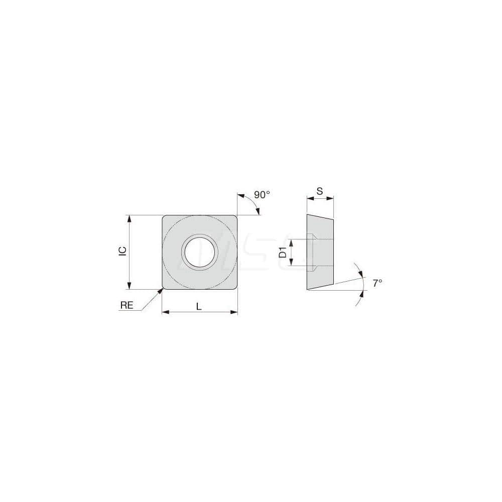 Turning Insert: SCMT432PM AH645, Solid Carbide TiAlN Finish, Neutral, 1/2″ Inscribed Circle, 0.0310″ Corner Radius, 90.0 ° N/A Square, Series SCMT