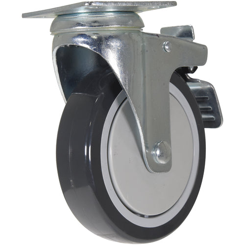 5 × 1 Polyurethane Swivel W/Total Brake Caster - Exact Industrial Supply