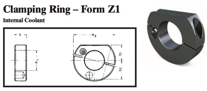 VDI Clamping Ring - Form Z1 (Internal Coolant) - Part #: CNC86 63.12360 - Eagle Tool & Supply
