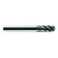1/2" Dia. - 1" LOC - 3 OAL Ball Nose 5 FL Carbide S/E HP End Mill-AlCrNX - Eagle Tool & Supply