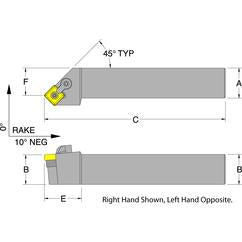 MSSNR20-6D - RH 1-1/4 x 1-1/4 Turning Tool Holder - Eagle Tool & Supply