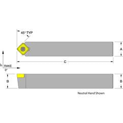 SSDCN16-4D - 1 x 1" Neutral Toolholder - Eagle Tool & Supply