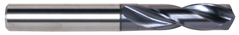 5.50mm Dia. - 65 OAL-TiAlN Coated-Carbide-Short Length High Performance Drill - Eagle Tool & Supply