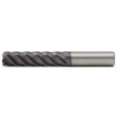1/2x1/2x2x5 5FL Square Carbide End Mill-Round Shank-AlTiN - Eagle Tool & Supply