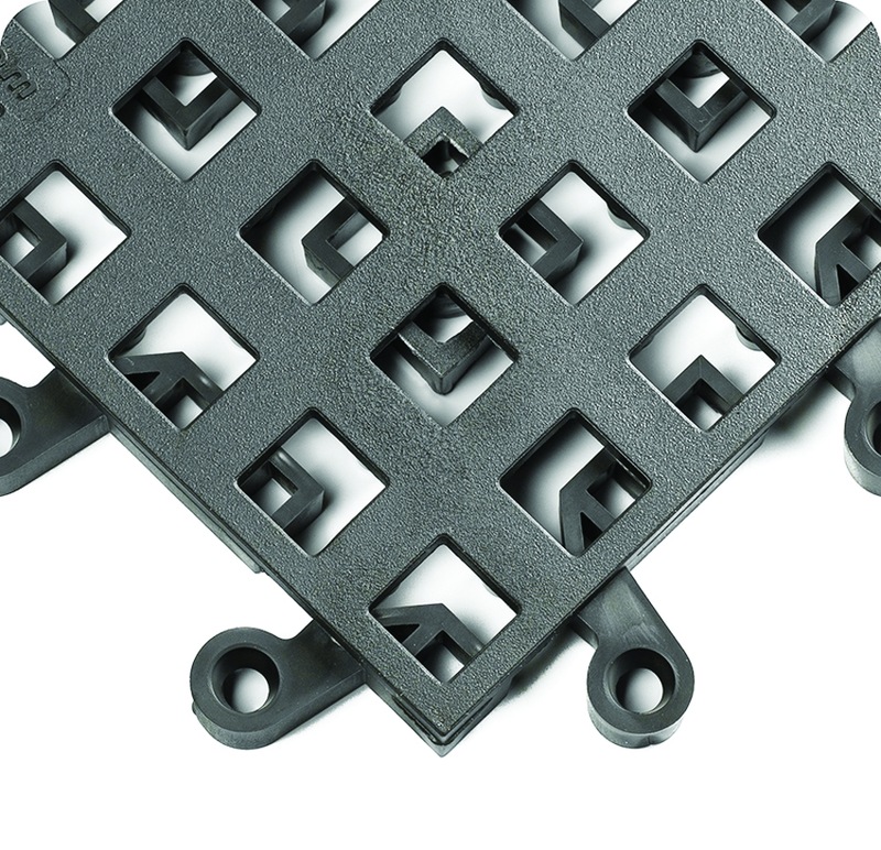 ErgoDeck General Puppose Open Egronomic Tiles 18" x 18" x 7/8" Thick (Charcoal) - Eagle Tool & Supply