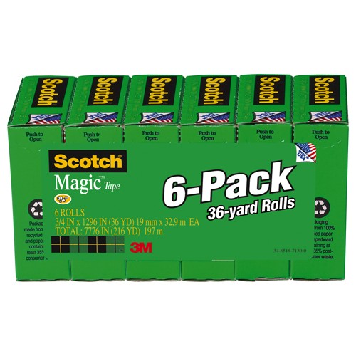 Scotch Magic Transparent Tape 810-6PK 3/4″ × 1296″ × 0″ - Eagle Tool & Supply