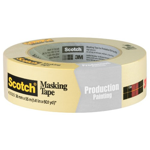 Scotch Contractor Grade Masking Tape 2020-24AP9 0.94″ × 60.1 yd (24mm × 55m) - Eagle Tool & Supply