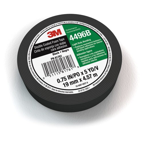 3M Double Coated Polyethylene Foam Tape 4496B 3/4″ × 5 yd 62 mil 12 Rolls/Case - Eagle Tool & Supply