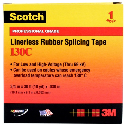 Scotch Linerless Rubber Splicing Tape 130C 1″ × 10 ft Black - Eagle Tool & Supply