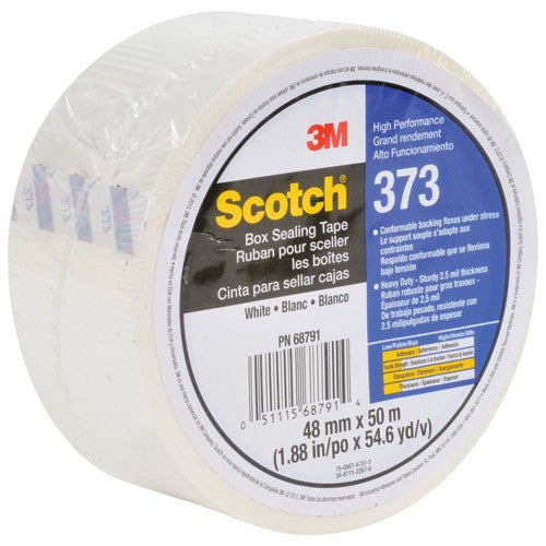 Scotch Box Sealing Tape 373 White 48 mm × 50 m - Eagle Tool & Supply