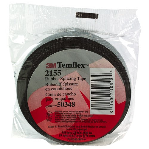 3M Temflex Rubber Splicing Tape 2155 3/4″ × 22 ft Black - Eagle Tool & Supply