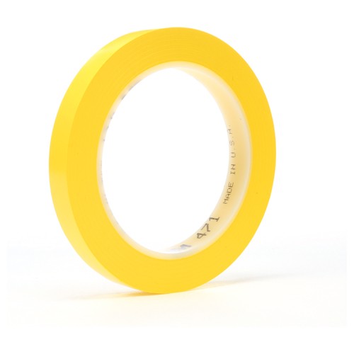 3M Vinyl Tape 471 Yellow 1/2″ × 36 yd 5.2 mil - Eagle Tool & Supply