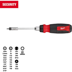 Bit Screwdrivers; Type: Multi-Bit Screwdriver; Tip Type: Nut Driver, Torx, Hex, Spanner; Drive Size (TXT): 1/4 in; Torx Size: T7, T8, TP27, TP15, TP25, TP10, TP20, TP30, TP40; Shaft Length: 5.5000