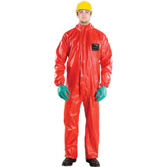 Disposable Coveralls: Size X-Large, 0.2055 oz, Sontara, Wood Pulp & Polyester, Double Zipper Closure