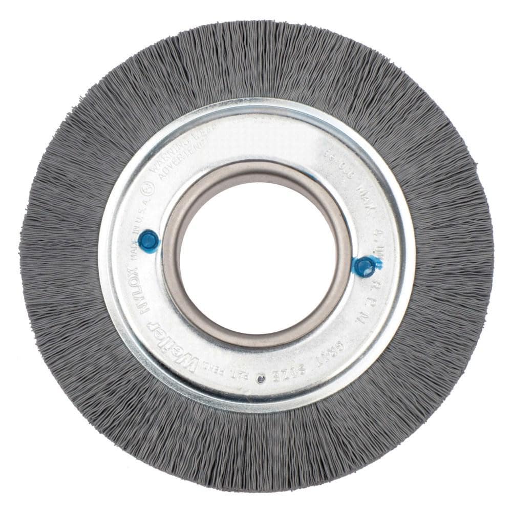 Wheel Brush: 6" Wheel Dia, 1" Face Width, 0.0220" Wire Dia,  Crimped