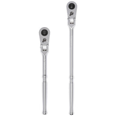 Ratchet Sets; Drive Size: 1/2 in; Overall Length (Inch): 10-1/2, 14; Head Shape: Pear; Head Features: Compact; Head Style: Flexible; Material: Steel; Handle Type: Compact; Finish: Full-Polished