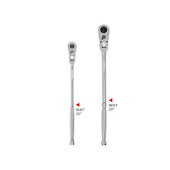 Ratchet Sets; Drive Size: 1/2 in, 3/8 in; Overall Length (Inch): 12, 14; Head Shape: Pear; Head Features: Compact; Head Style: Flexible; Material: Steel; Handle Type: Compact; Finish: Full-Polished