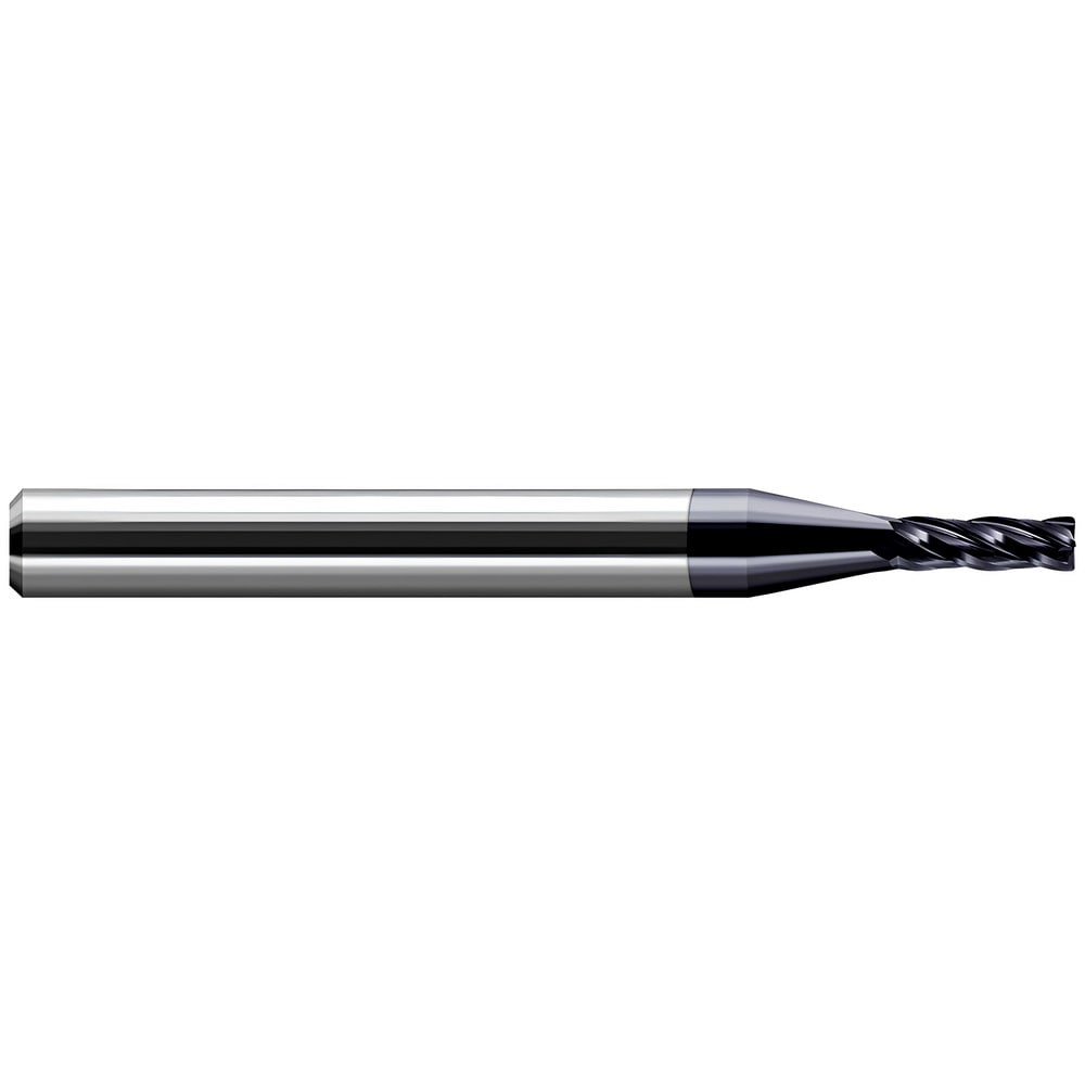 Corner Radius End Mill: 3/8" Dia, 1" LOC, 0.0050" Radius, 4 Flute, Solid Carbide