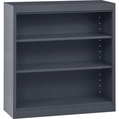 Bookcases; Overall Height: 36 in; Overall Width: 36; Overall Depth: 12; Material: Steel; Color: Charcoal; Shelf Weight Capacity: 200; Mobility: No; Modular: No