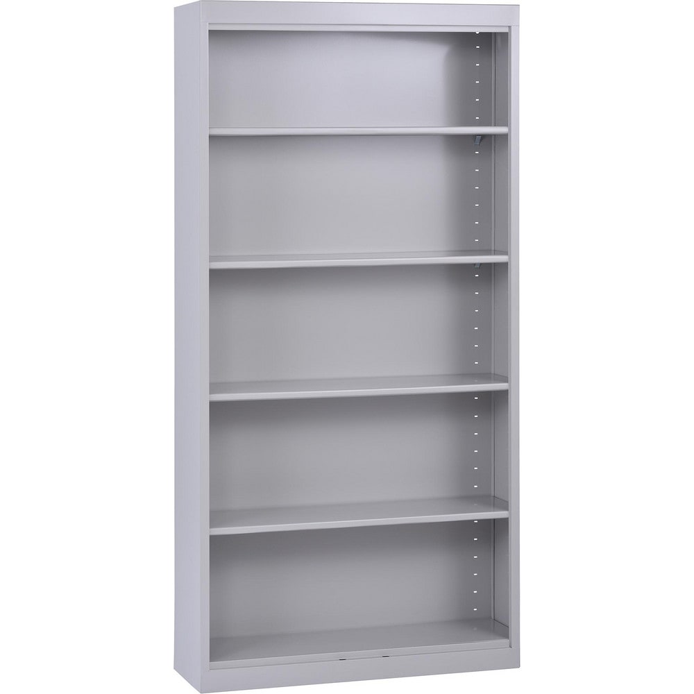 Bookcases; Overall Height: 72 in; Overall Width: 36; Overall Depth: 12; Material: Steel; Color: Dove Gray; Shelf Weight Capacity: 200; Mobility: No; Modular: No