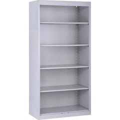 Bookcases; Overall Height: 72 in; Overall Width: 36; Overall Depth: 18; Material: Steel; Color: Dove Gray; Shelf Weight Capacity: 200; Mobility: No; Modular: No